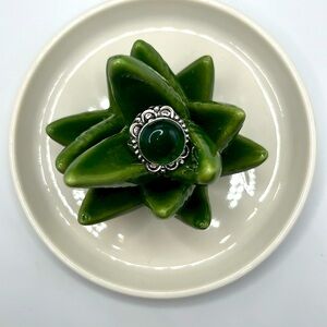 Sterling silver chalcedony ring size 8 3/4